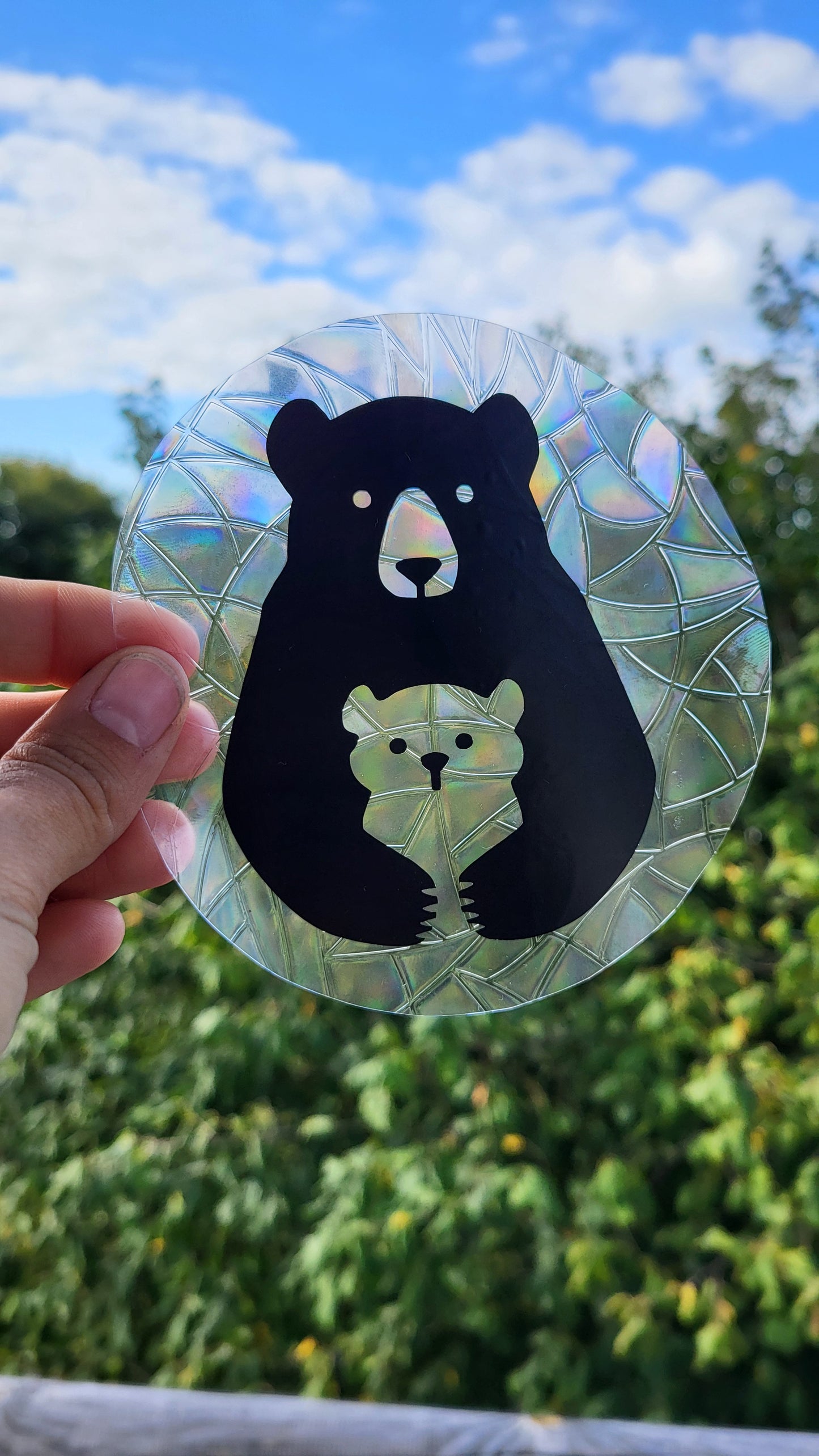 Suncatcher "Bärenfamilie“ Regenbogenfenstersticker