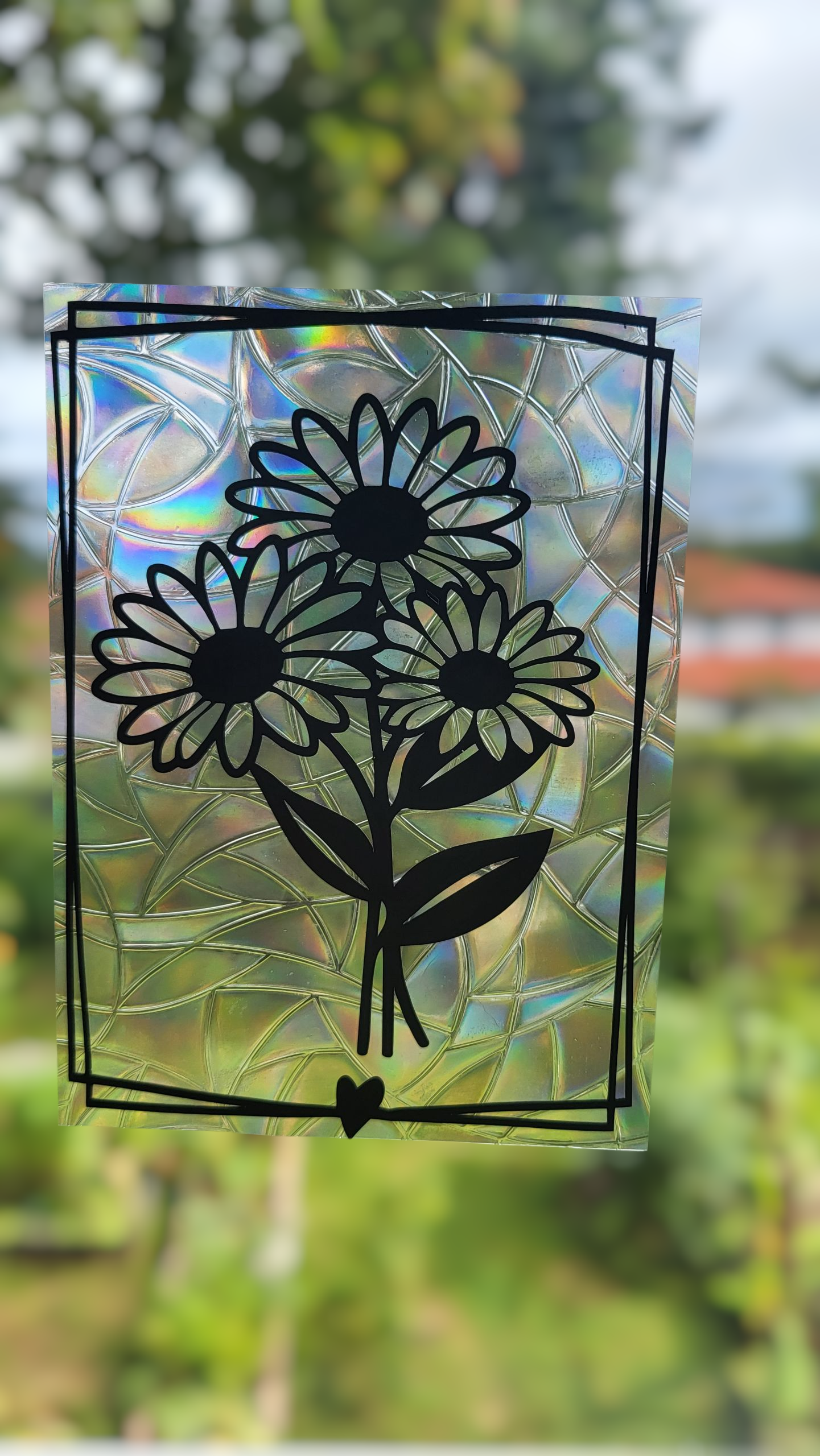 Suncatcher "Sonnenblume“ Regenbogenfenstersticker