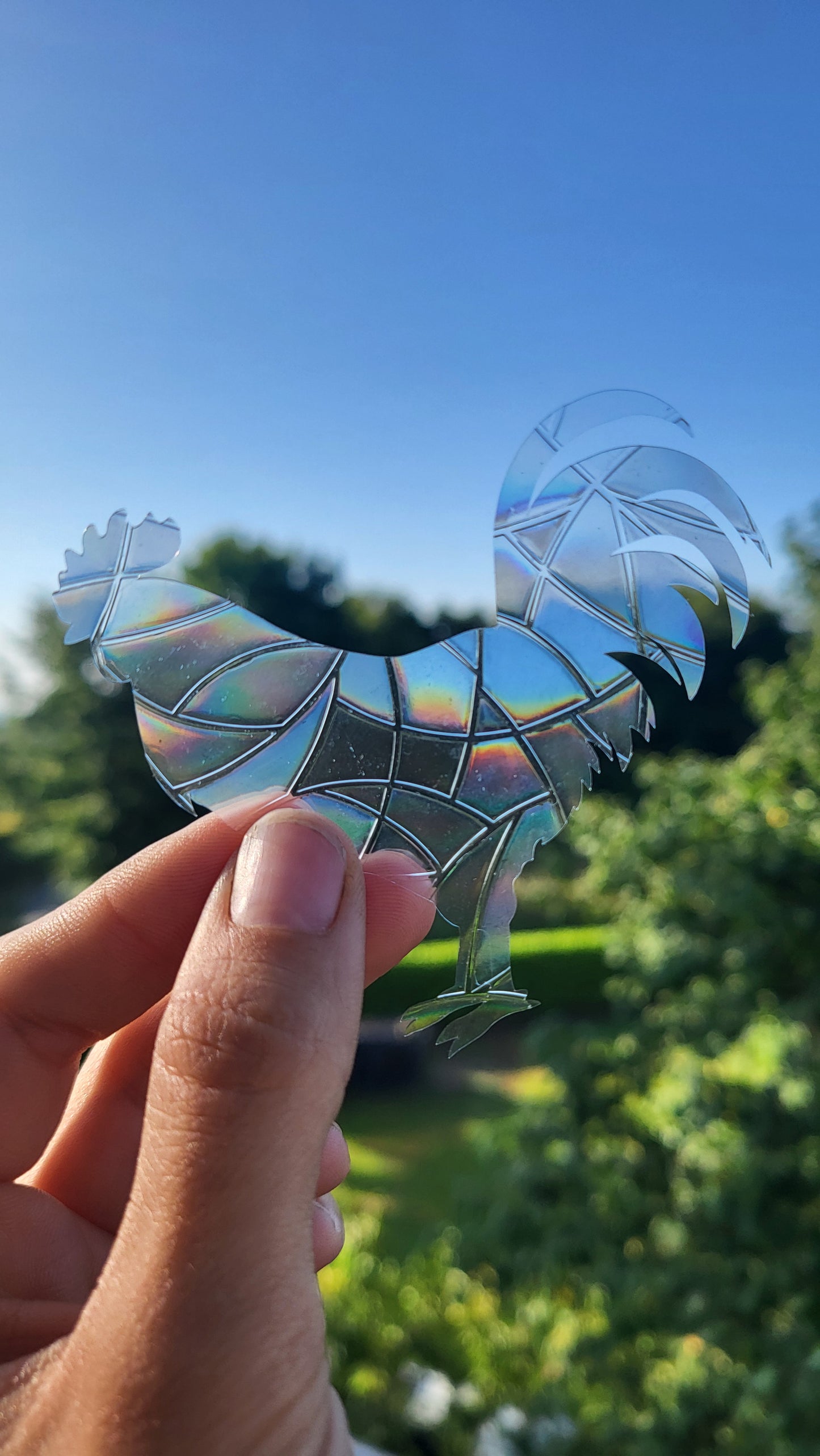 Suncatcher „Hahn“ Regenbogenfenstersticker