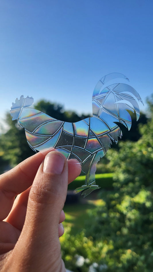 Suncatcher „Hahn“ Regenbogenfenstersticker