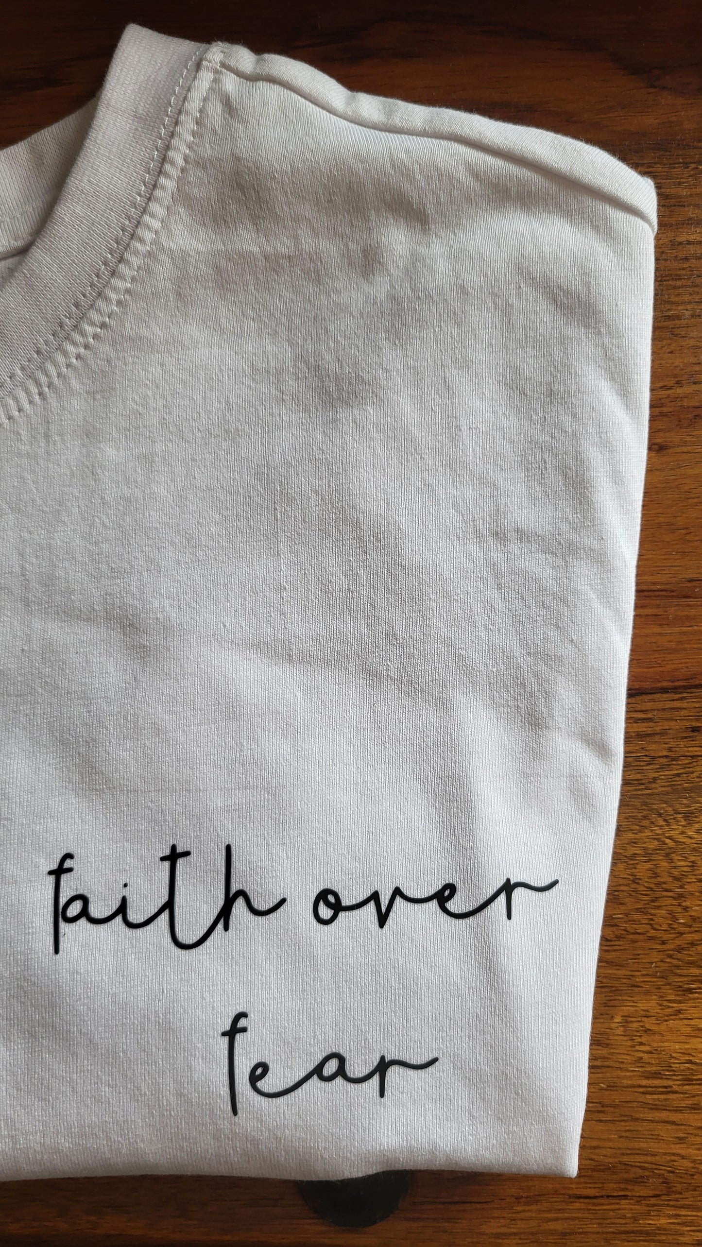 Cropped Top "faith over fear" Handmade