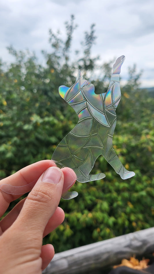 Suncatcher "spielende Katze“ Regenbogenfenstersticker