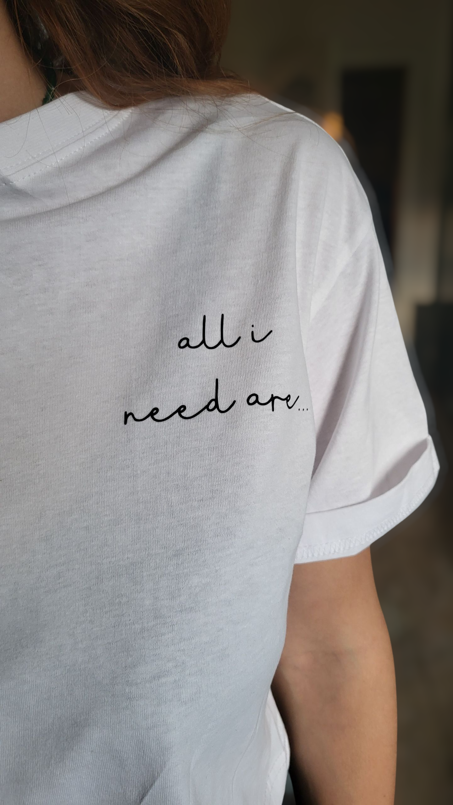 Cropped Top "all I need are..." Handmade
