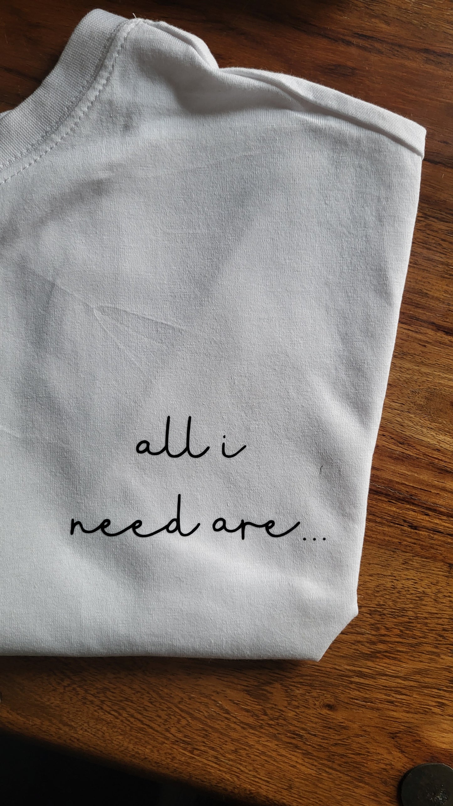 Cropped Top "all I need are..." Handmade