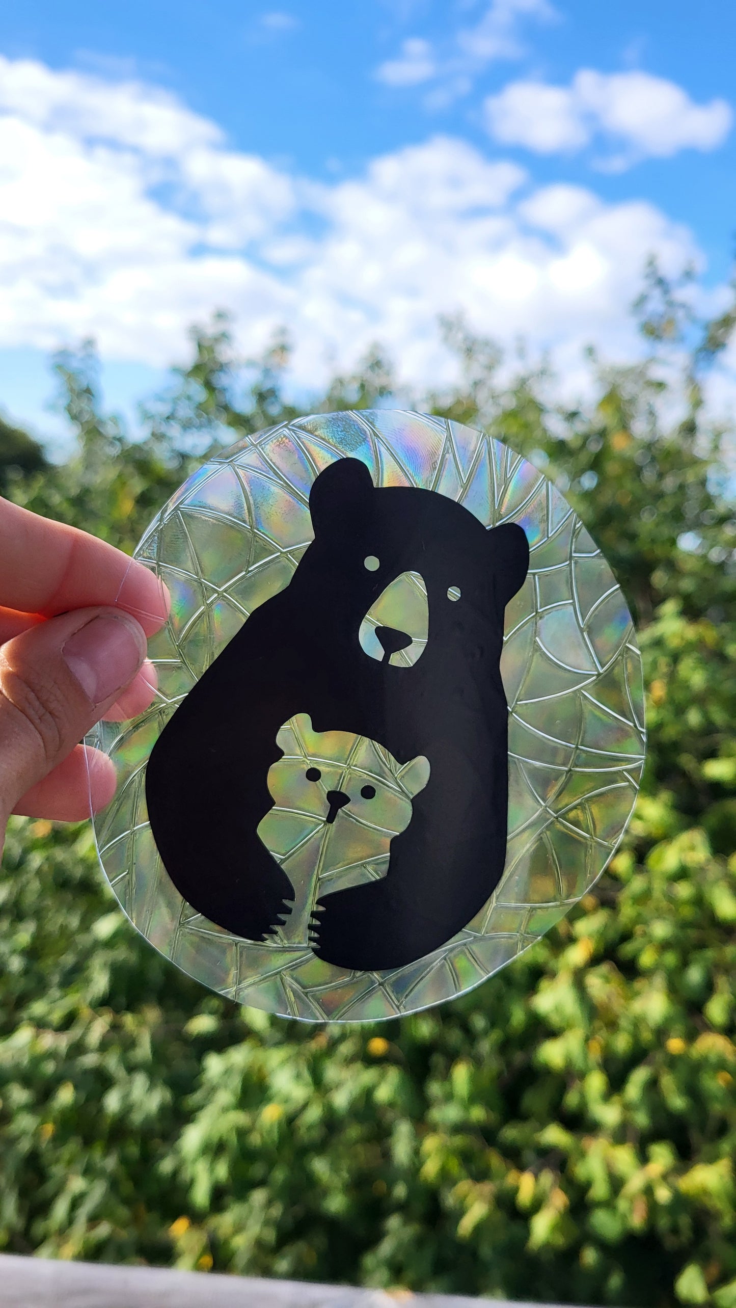 Suncatcher "Bärenfamilie“ Regenbogenfenstersticker