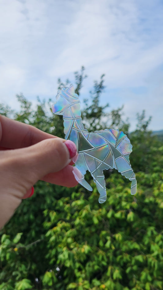 Suncatcher „Lama“ Regenbogenfenstersticker