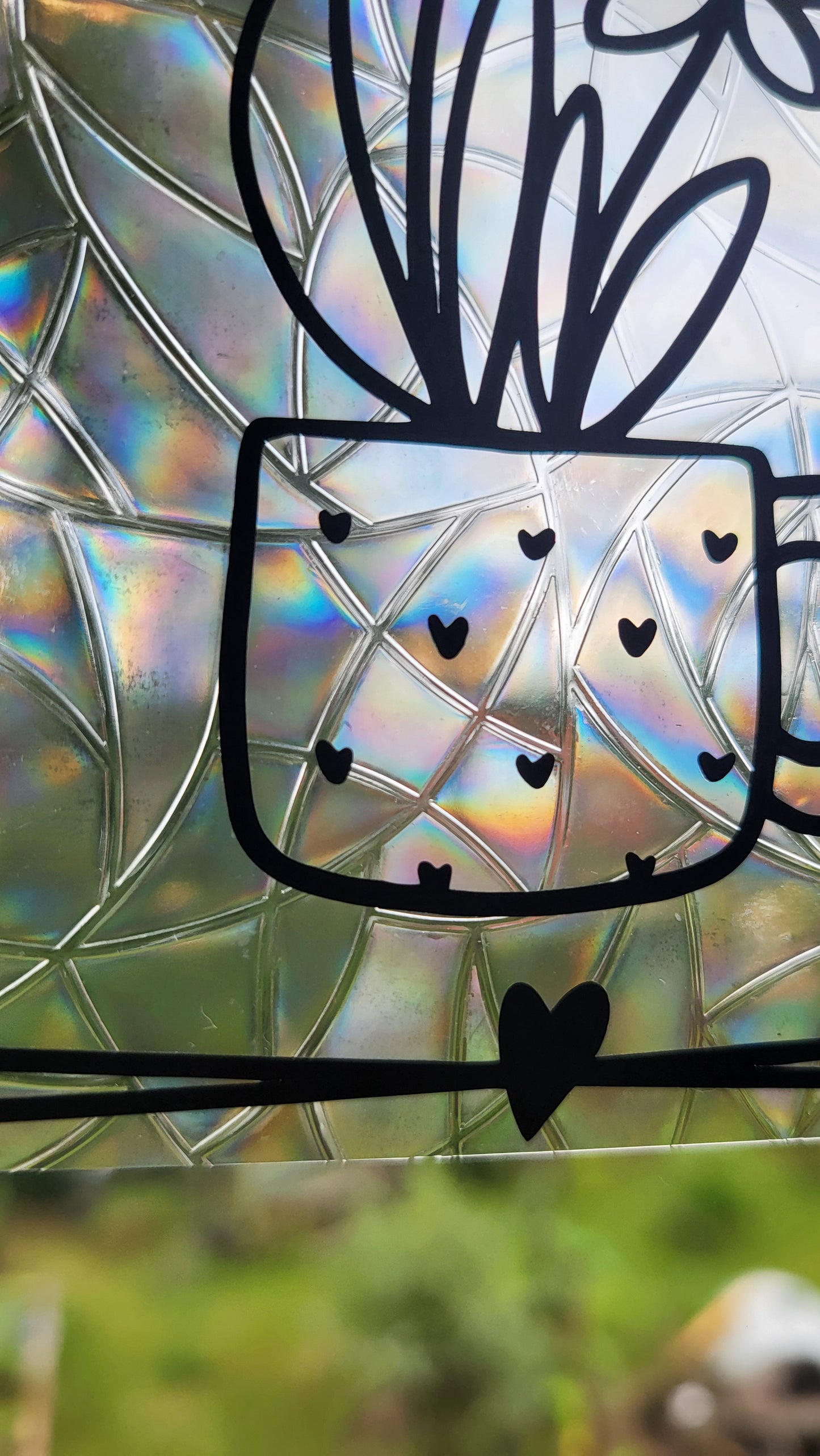 Suncatcher "Herztopf“ Regenbogenfenstersticker