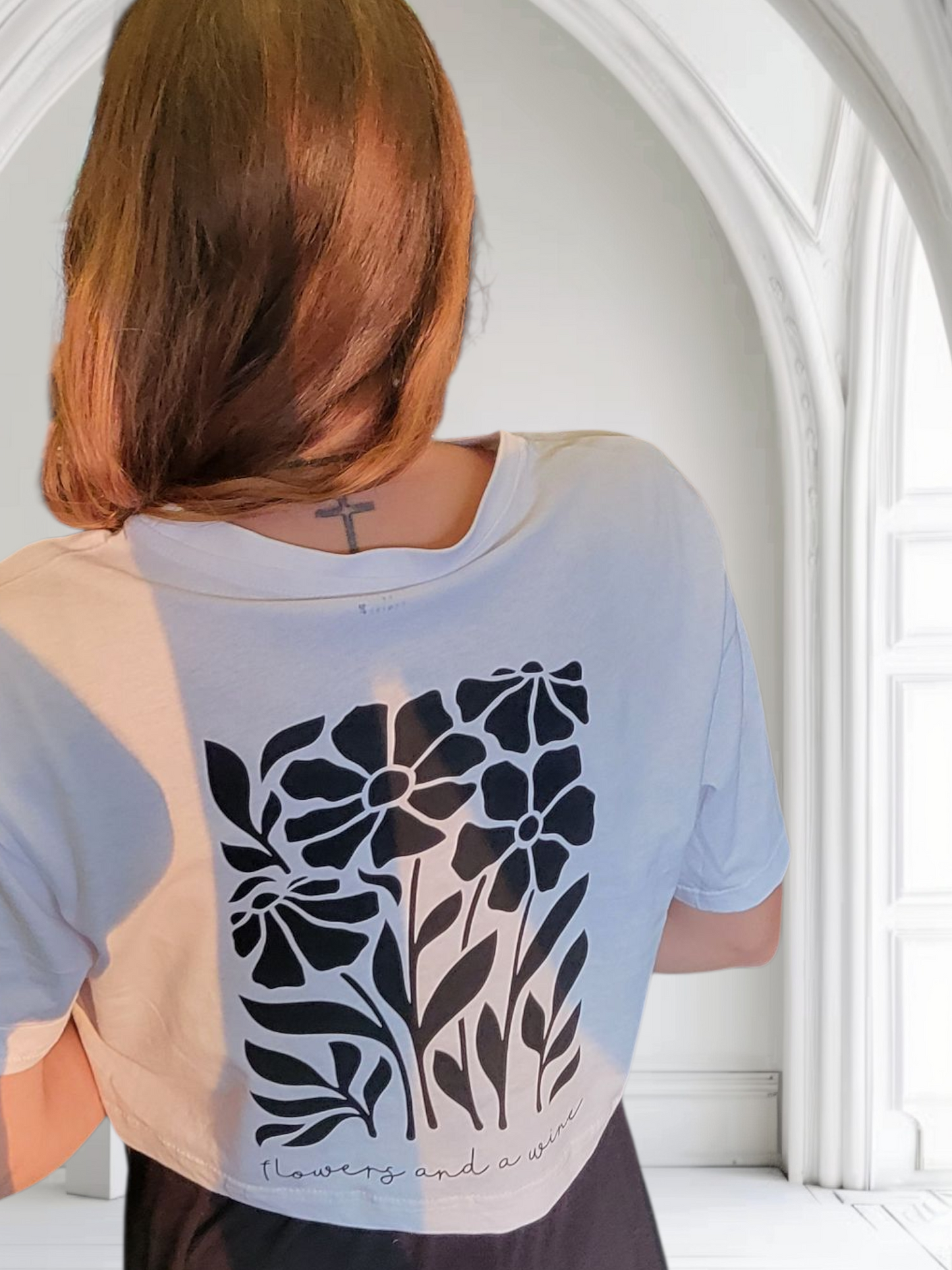 Cropped Top "all I need are..." Handmade