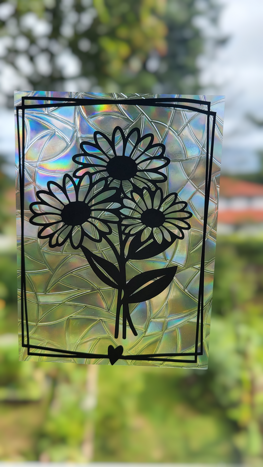 Suncatcher "Sonnenblume“ Regenbogenfenstersticker