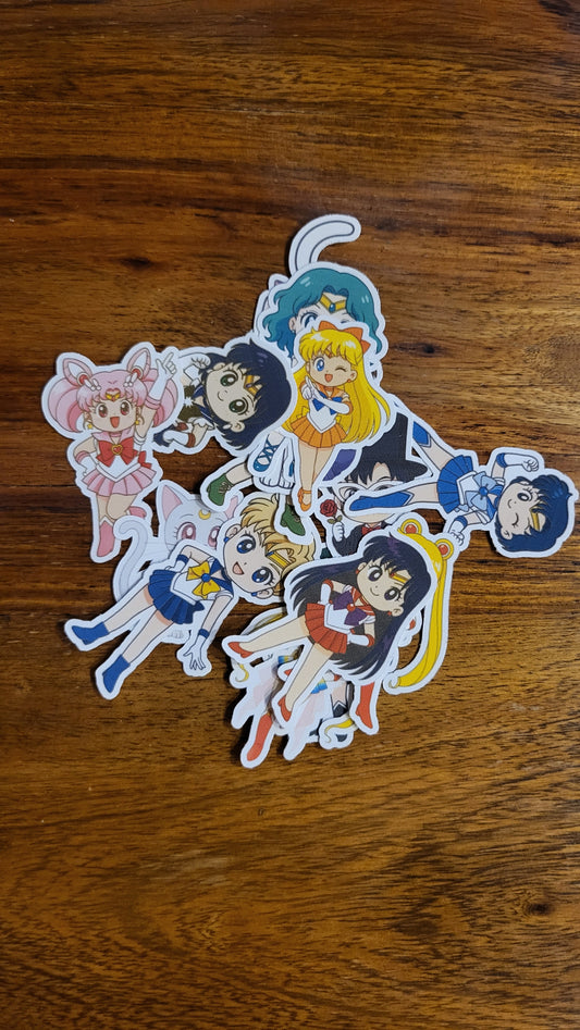 Sailor Moon Sticker Set – Anime Vinyl Aufkleber | Kawaii Chibi Figuren für Scrapbooking, Journaling & Sammler, Bunny, Chibi, Manga, Retro