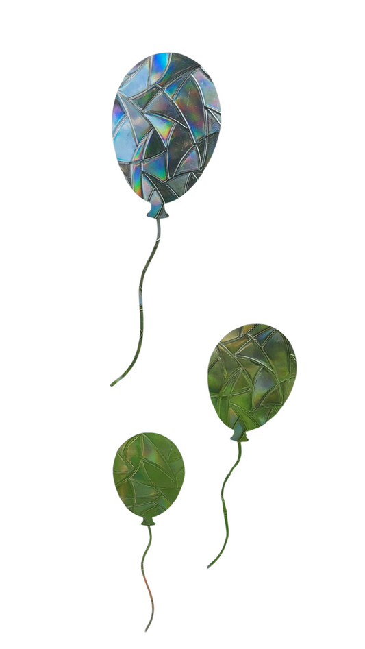 3er Set Suncatcher "Luftballons" Regenbogenfenstersticker