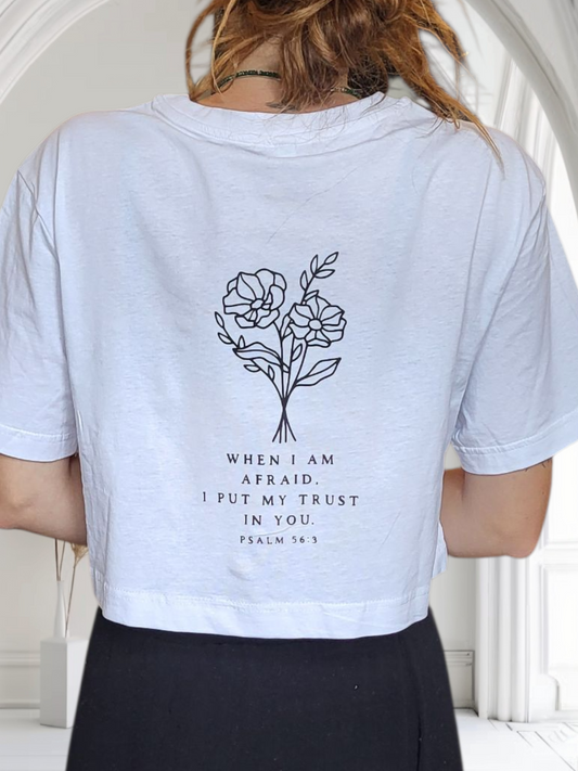 Cropped Top "faith over fear" Handmade