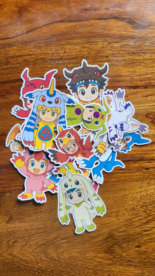 Kawaii Anime Sticker Set – Cosplay Kinder in Tierkostümen | Cute Vinyl Aufkleber für Scrapbooking, Journaling & Planner