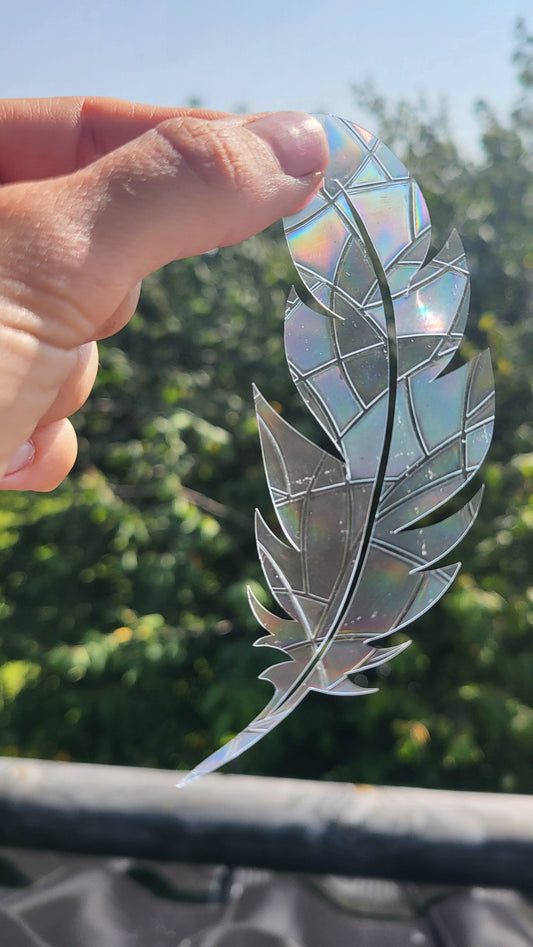 Suncatcher "Feder“ Regenbogenfenstersticker