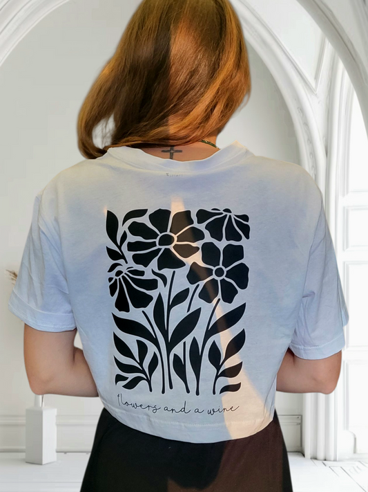 Cropped Top "all I need are..." Handmade