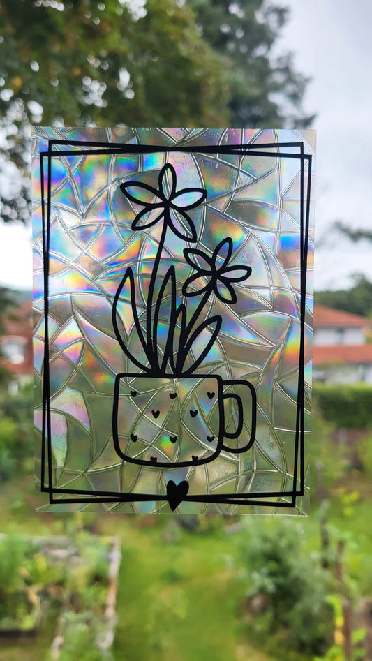 Suncatcher "Herztopf“ Regenbogenfenstersticker