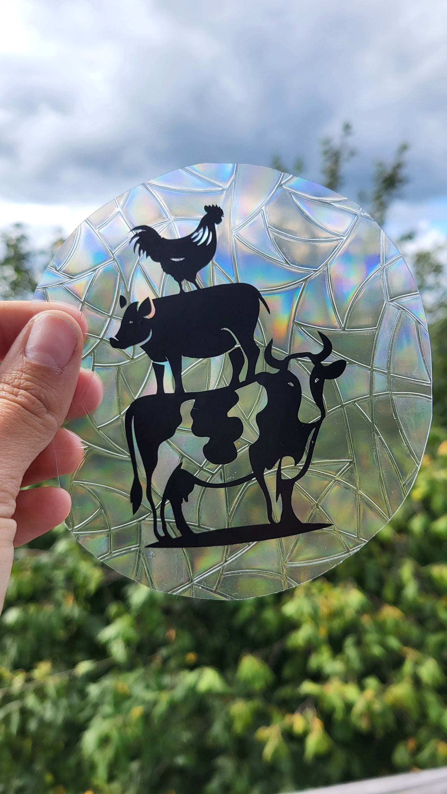 Suncatcher "Hoftiere“ Regenbogenfenstersticker