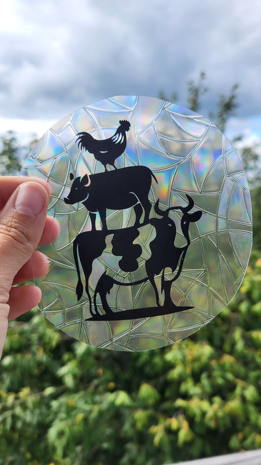 Suncatcher "Hoftiere“ Regenbogenfenstersticker
