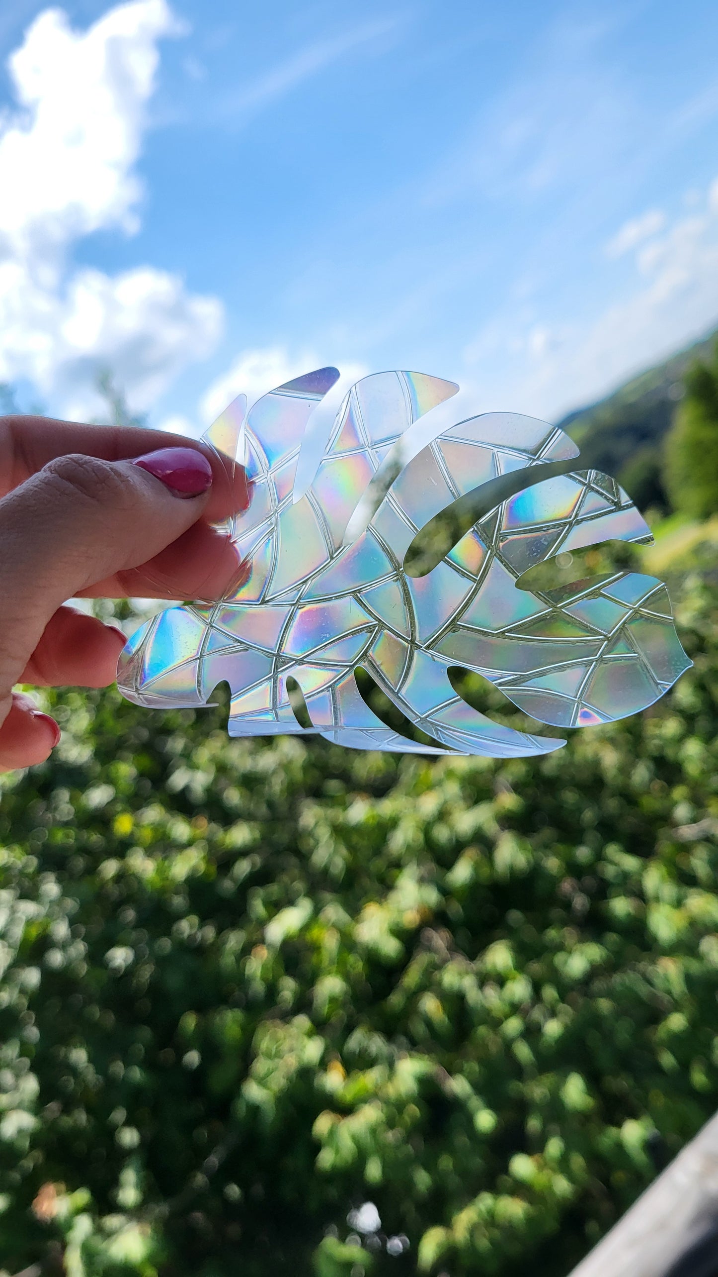 Suncatcher „Monstera“ Regenbogenfenstersticker