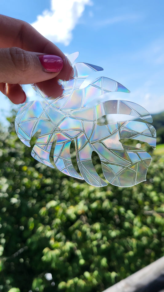 Suncatcher „Monstera“ Regenbogenfenstersticker