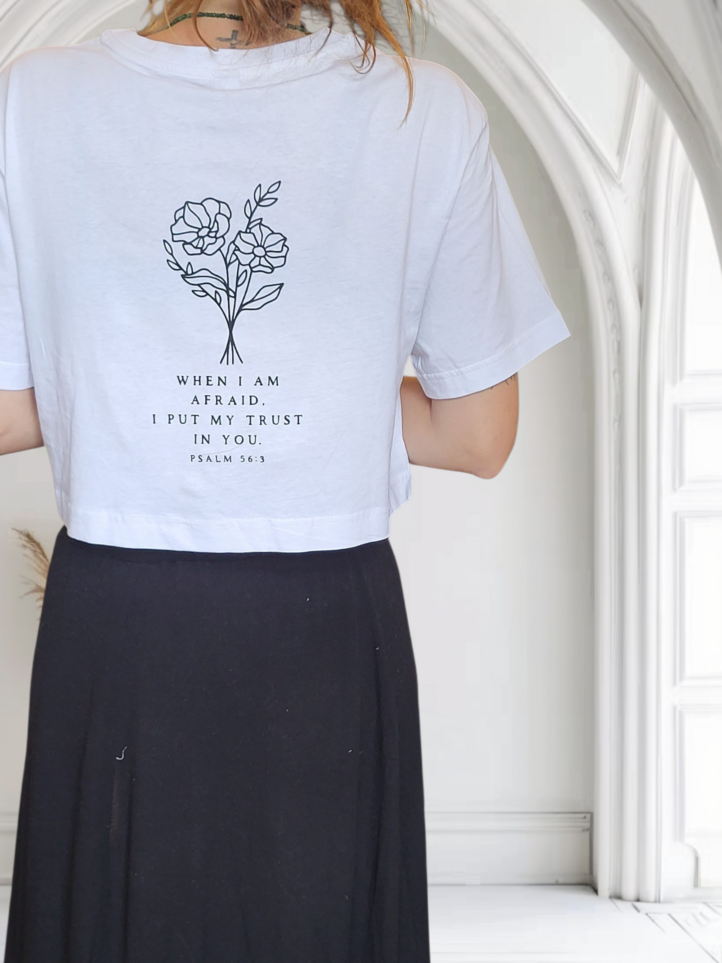 Cropped Top "faith over fear" Handmade